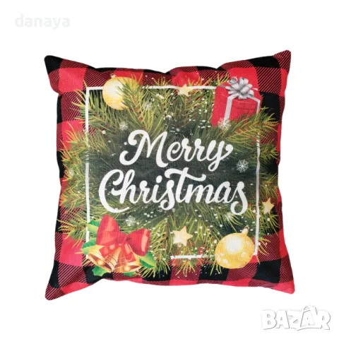 547 Коледна декоративна калъфка за възглавница Дядо Коледа 43x43cm, снимка 6 - Спално бельо - 23106501