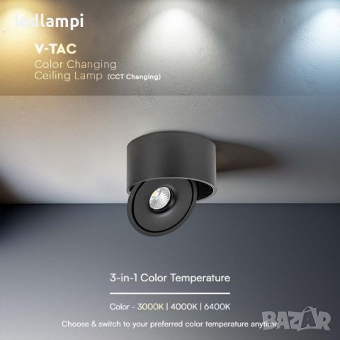 LED Луна COB 30W Открит Монтаж 3в1 Черна, снимка 6 - Лед осветление - 43210387