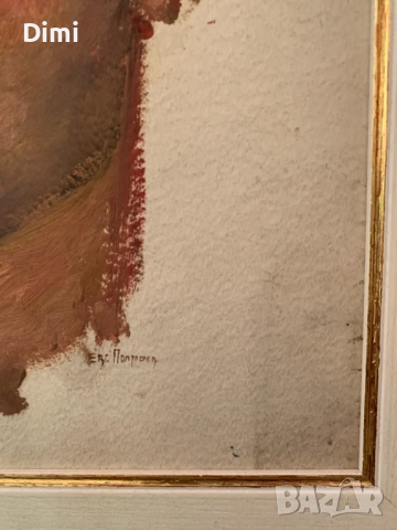 Картина ЕВГЕНИ ПОПТОШЕВ гваш АВТОПОРТРЕТ, снимка 3 - Картини - 52815321