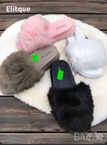 Модерен дизайн, уют и комфорт: Стилни дамски чехли с пух, снимка 8 - Чехли - 52871408