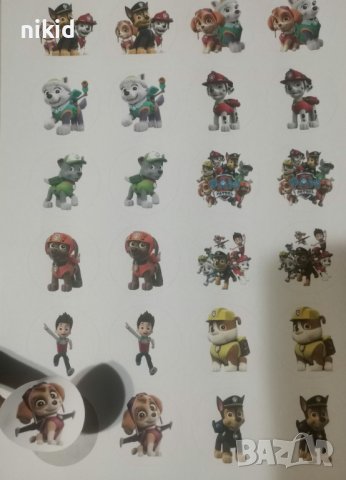 24 бр Paw Pes Patrol Пес Патрул лепенки самозалепващи стикери за ръчна изработка за подарък 