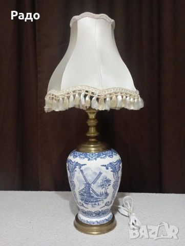 Комплект от две големи старинни порцеланови лампи - лампа, снимка 2 - Антикварни и старинни предмети - 47319748