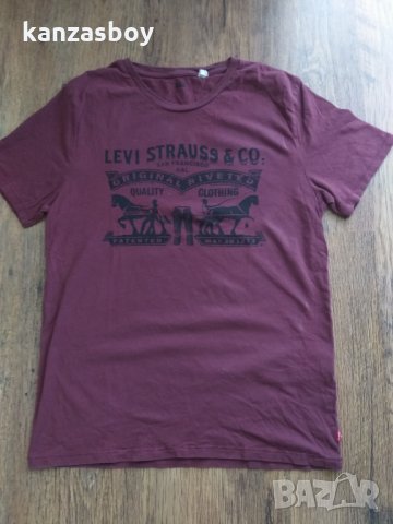 Levi's Burgundy Crew Neck Logo T-Shirt - страхотна мъжка тениска, снимка 7 - Тениски - 33634651