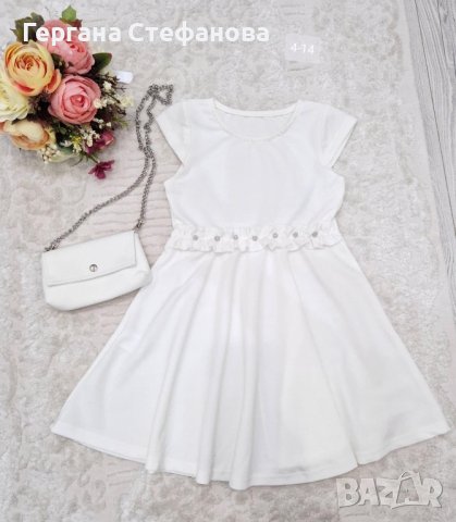 Нежна рокля с чанта! Бяло-4г.6г.8г.10г.12г.14г. Пудра-4г.6г.8г.10г.12г. Цена -48 лв, снимка 2 - Детски комплекти - 40883287