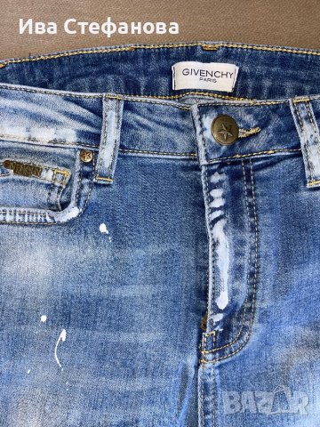 Нови дънкови дамски панталони висока талия  дамски дънки Givenchy Paris накъсани сини еластични , снимка 6 - Дънки - 43057927