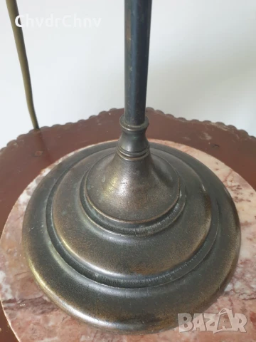 FD Bolletta 44см/Арт Деко стара италианска настолна лампа/бронз и стъкло, снимка 6 - Настолни лампи - 51312556