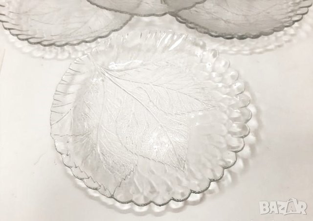 Комплект от 6 стари стъклени коктейлни чинии (6.2), снимка 6 - Антикварни и старинни предмети - 43982647