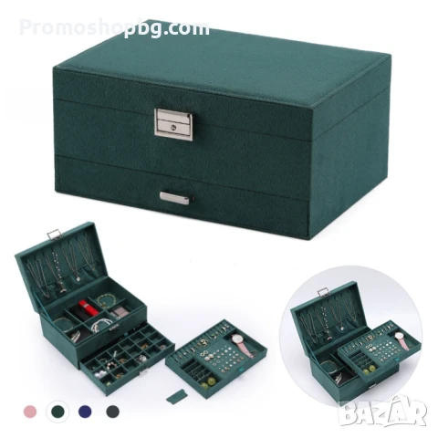 ПРЕОЦЕН ПРОДУКТ! Кутия за бижута в ЧЕРНО -размери 11 x 24,5 x 18 см, снимка 8 - Кутии за съхранение - 48431322