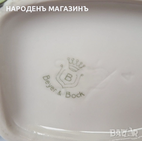 1931 г. Beyer & Bock - Нимски порцелан Комплект две кани кана латиера сервиз цветя, снимка 12 - Други ценни предмети - 53357945