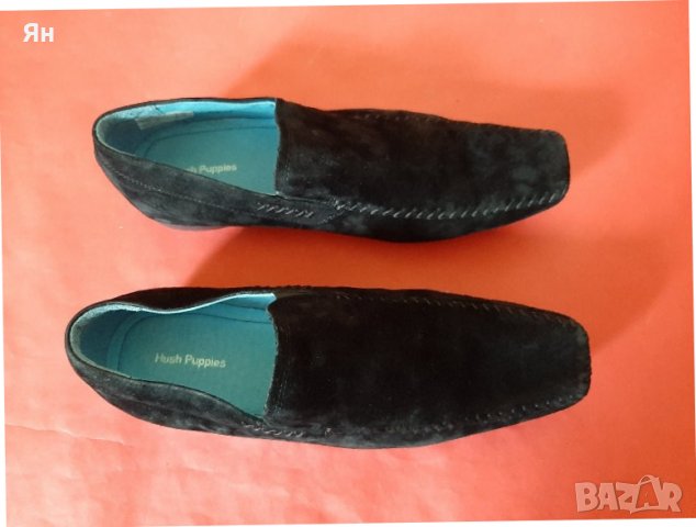 Английски Черни Мокасини от Велур 'Hush Puppies'-No:45 , снимка 2 - Мокасини - 36803456