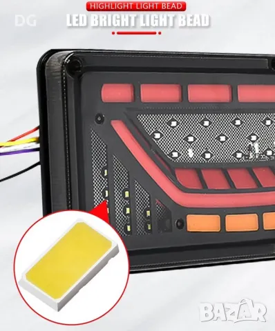 К-т 2бр. LED стопове за тир с бягаща светлина 12-24V - 33см, снимка 5 - Аксесоари и консумативи - 48721585