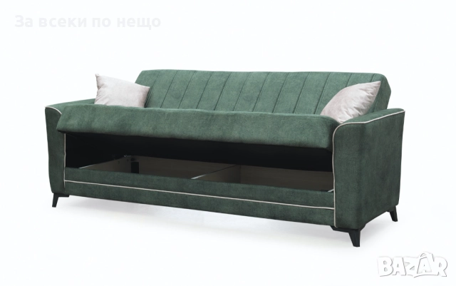 Диван 3-ка разтегателен с ракла MADRID 2 зелено/бежово Код P1661, снимка 4 - Дивани и мека мебел - 52932974