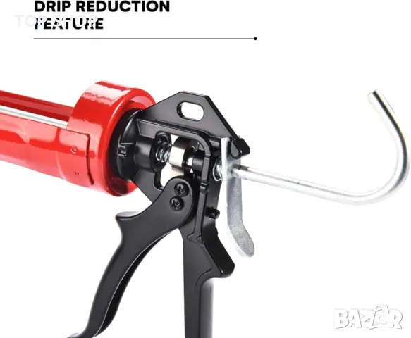 Пистолет за силикон лепила и уплътнители с функция против капене - червен, снимка 6 - Лепила и силикон - 49546378
