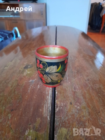 Стара Руска дървена чаша,хохлома #10