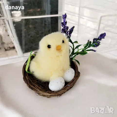 5693 Великденска украса Пиленце в гнездо, 7 см, снимка 2 - Декорация за дома - 49232781