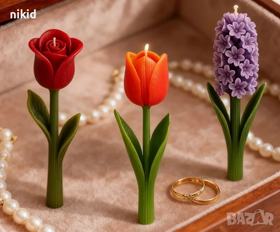 3D  роза лале зюмбюл право голямо цвете силиконов молд форма за фондан смола шоколад гипс свещ декор