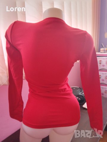 Ново!Червена блуза , снимка 4 - Блузи с дълъг ръкав и пуловери - 40451014