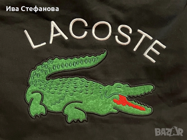 Нова черна спортна оригинлна памучна 100 % памук блуза Lacoste Лакоста  , снимка 2 - Спортни екипи - 42455643
