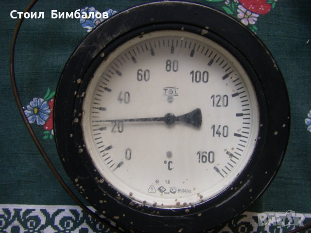 Немски капилярен термометър TGL, ф 180мм, 0/+160°C, снимка 3 - Други машини и части - 42974358