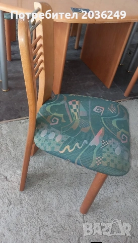 Комплект масивна разтегателна маса с 4 стола- внос, снимка 4 - Маси - 53088106