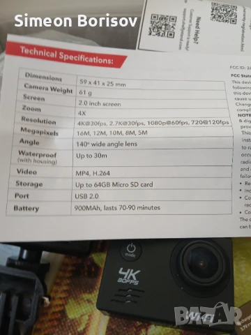 Екшън камера , снимка 3 - Камери - 50822716