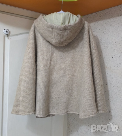 Дамско палто пелерина - 100% вълна - НОВО, снимка 6 - Палта, манта - 52878347