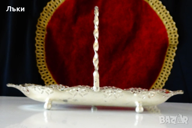 Посребрена бонбониера,кошничка Art Nouveau. , снимка 3 - Антикварни и старинни предмети - 53394956