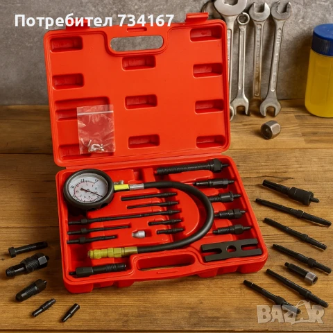 Комплект за тест на компресия на дизелови двигатели, снимка 5 - Други инструменти - 50756775