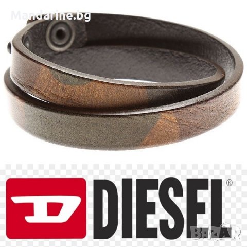 ПРОМО 🍊 DIESEL 🍊 Унисекс кожена гривна в тъмно кафяво нова с етикети и сертификат, снимка 8 - Гривни - 26963010