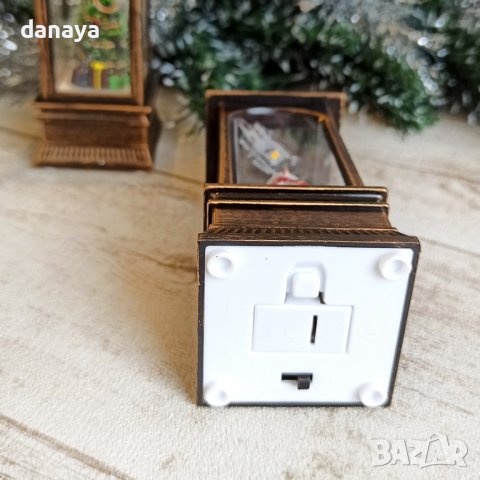 3187 Светещ коледен фенер с фигури Дядо Коледа Елха Снежко, снимка 7 - Декорация за дома - 38599955