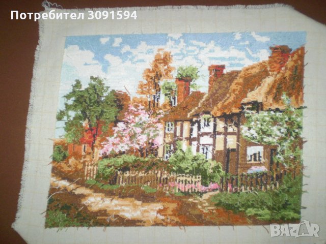 Ръчно ушит-бродиран гоблен , снимка 4 - Гоблени - 35233882