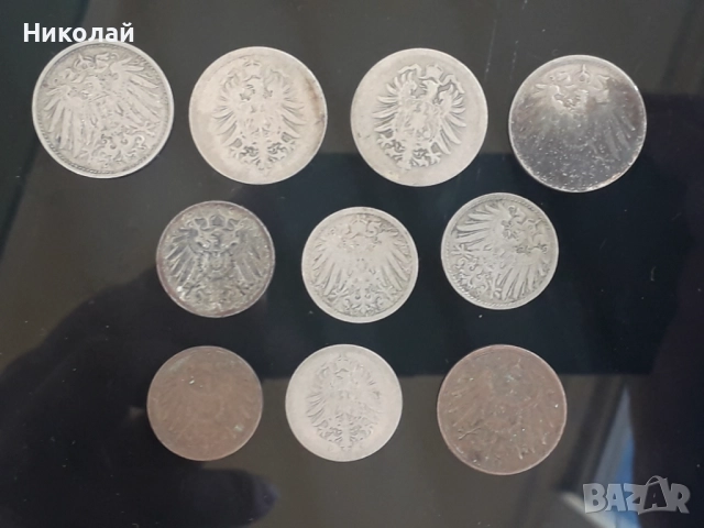 10 броя стари монети пфенинги Германия, снимка 2 - Нумизматика и бонистика - 52614988