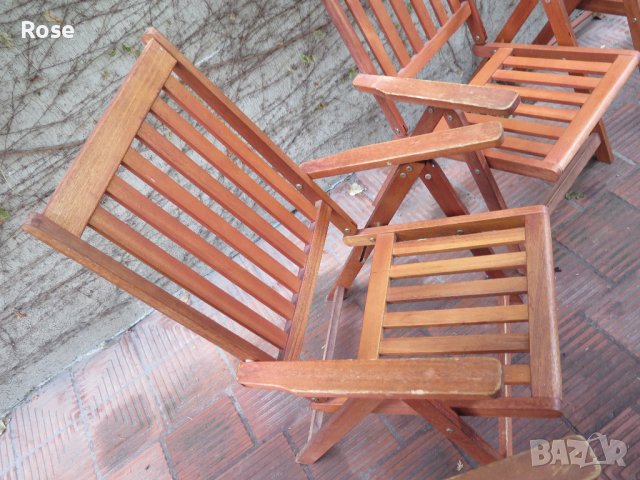 Скандинавски стол, тиково дърво, мacив ,4бр.,столове, снимка 4 - Столове - 40515372