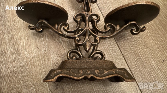 Чугунена масивна средна везна–1.36кг, снимка 5 - Антикварни и старинни предмети - 53305337