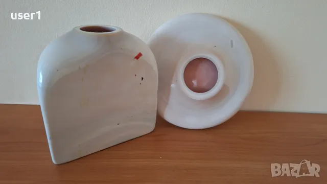 Порцелан, ваза и чиния, комплект, високо качество, снимка 5 - Декорация за дома - 49166356