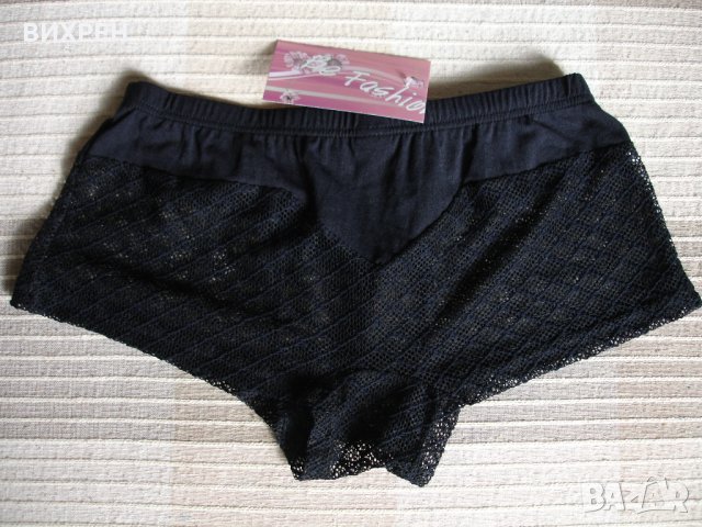 мъжки прашки, еротични боксерки марка Lookme, черни, с мрежа от красива плетка, снимка 2 - Бельо - 26580391