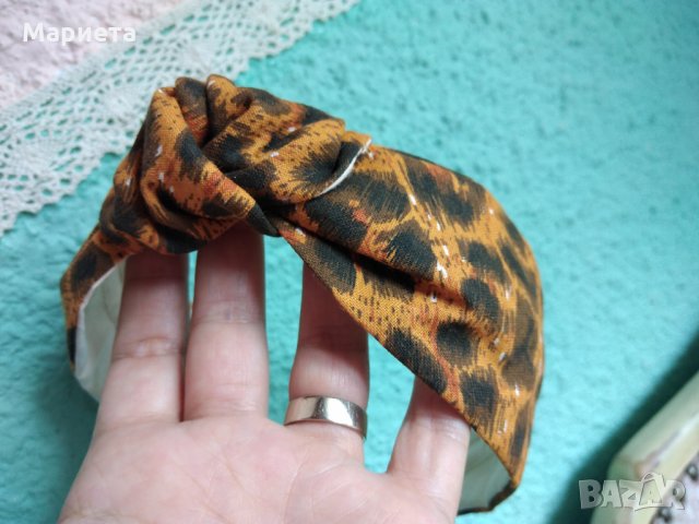 Диадеми Леопардова Диадема Диадема с Черешки Черна Ленена Диадема Диадема с възел Ръчна Изработка , снимка 10 - Аксесоари за коса - 32888602