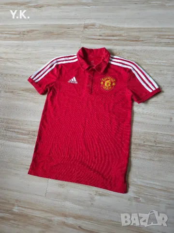 Оригинална мъжка тениска с яка Adidas x F.C. Manchester United / Season 20-21, снимка 2 - Тениски - 49973542