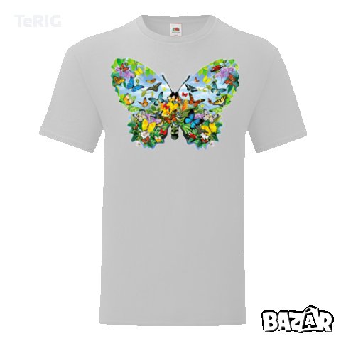 пеперуда соларна тениска щампа с променящи се цветове, снимка 3 - Тениски - 37325390