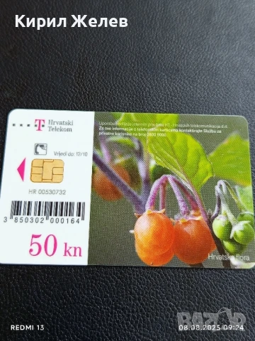 Фонокарта ХЪРВАТИЯ ФЛОРА много красива за КОЛЕКЦИЯ ДЕКОРАЦИЯ 50027, снимка 4 - Колекции - 51293838