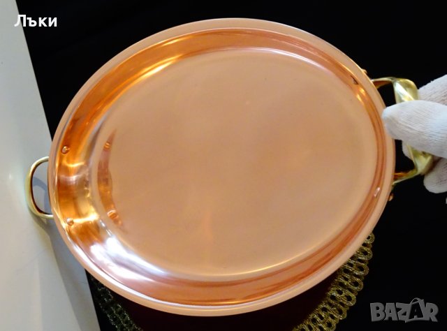 Медна тава,меден съд за готвене и сервиране 1 кг. , снимка 7 - Антикварни и старинни предмети - 43845305