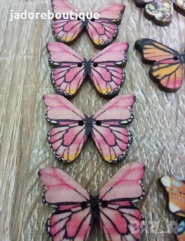 Дървени копчета пеперуди , снимка 3 - Други - 28247435