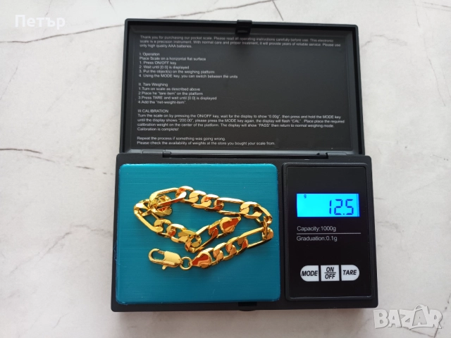 Гривна със златно покритие 18к 12.5g, НОВА позлатена гривна, златна гривна, снимка 3 - Гривни - 52789501