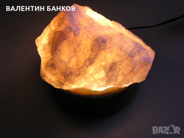 РОЗОВ КВАРЦ - НОЩНА ЛАМПА, снимка 2 - Настолни лампи - 24956463