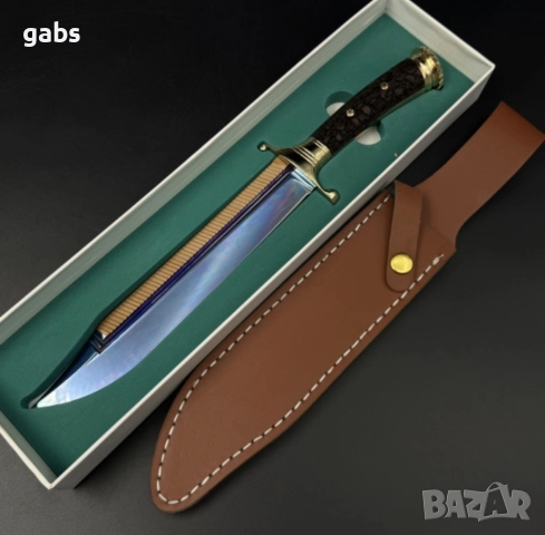 Голям трофеен нож TERMINATOR с кожена кания,LN430, снимка 6 - Ножове - 52662789