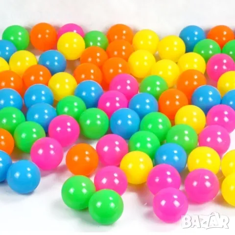 Комплект от 100 броя забавни разноцветни леки топки с диаметър 7 см , снимка 2 - Детски топки - 47298785