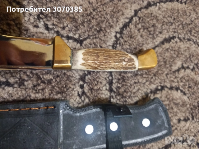 Ловен нож с дръжка от еленов рог, снимка 5 - Ножове - 52393205