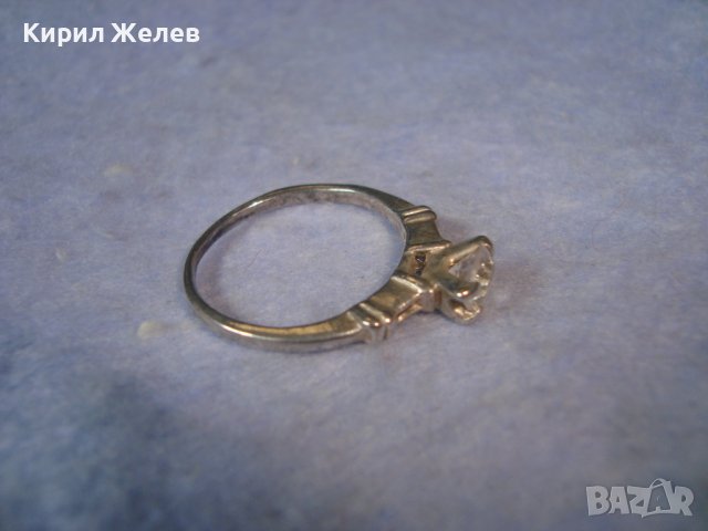 Стар Посребрен СКЪПОЦЕНЕН АРТ ДЕКО ПРЪСТЕН от БЛАГОРОДНА СТОМАНА МАЙСТОРСКИ с ГОЛЯМ ЦИРКОН 27531, снимка 7 - Антикварни и старинни предмети - 36868615