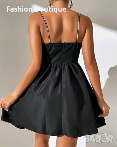 Черна рокля с камъни , снимка 2 - Рокли - 38287488