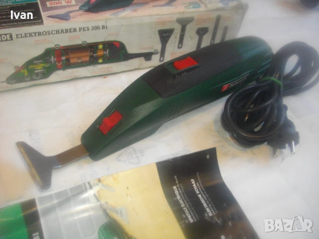 Немско ел. длето машина шабър за стъргане боя фуги на плочки рязане PARKSIDE PES200B1 Почти нова , снимка 15 - Други инструменти - 51333362